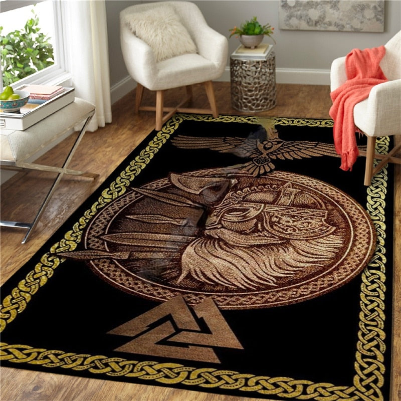 3D Celtic/Norse Area Rugs for Living Room / Bedroom Non-slip Home Decor