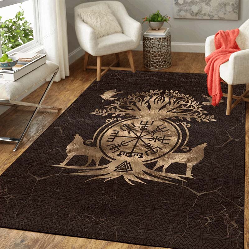 Viking Area Rugs- Vegvisir /Thors Hammer/Ragnarok- Home Decor