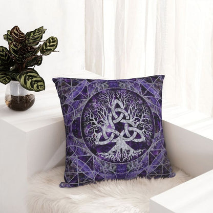 Tree Of Life With Triquetra Pillow Case 50x50cm Yggdrasil Luxury Cushion Cover