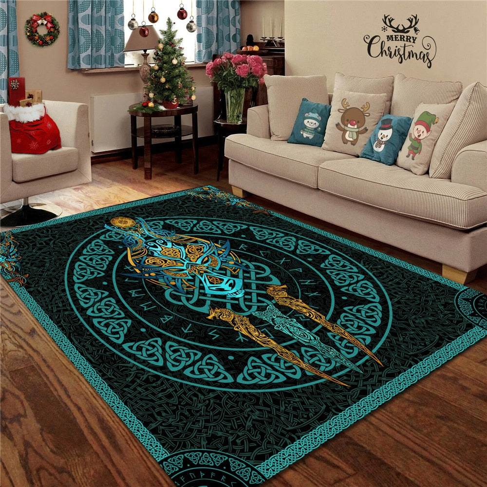 Viking Bird Patterns 3D Printed Rug Carpets