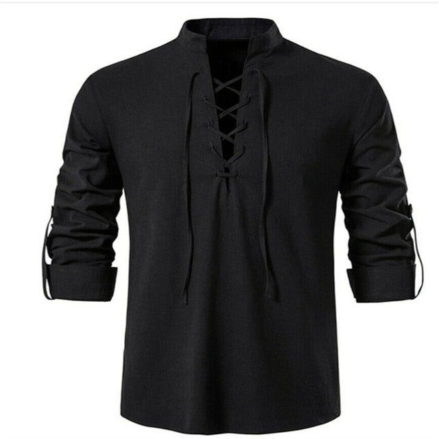 2022 New Men's V-neck shirt