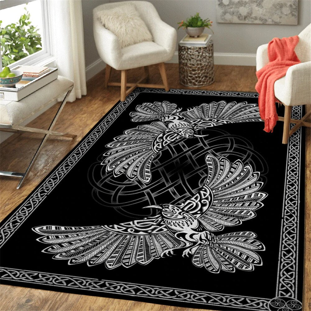 Viking Bird Floor Mats 3D All Over Printed Carpets