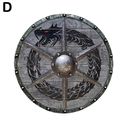 Wooden Painted Viking Shield - Decorative Shied- Dragons and Wolves