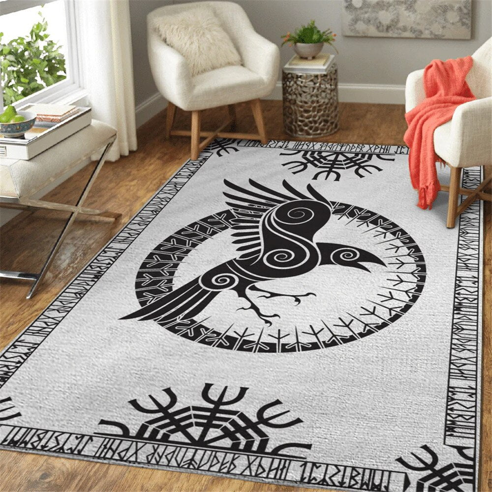 Viking Bird Floor Mats 3D All Over Printed Carpets