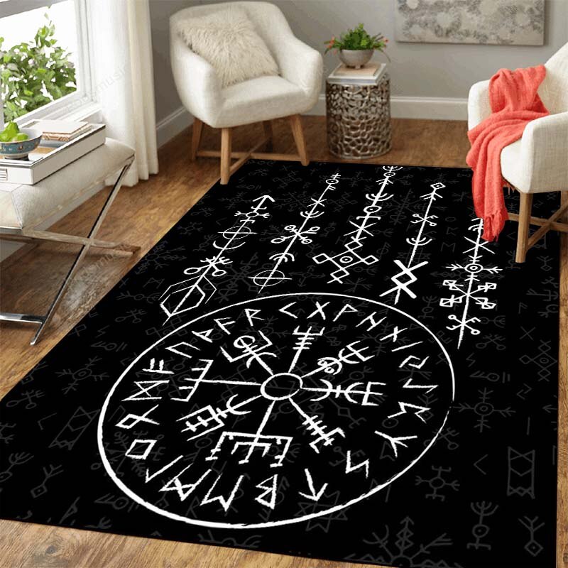 Viking Area Rugs- Vegvisir /Thors Hammer/Ragnarok- Home Decor