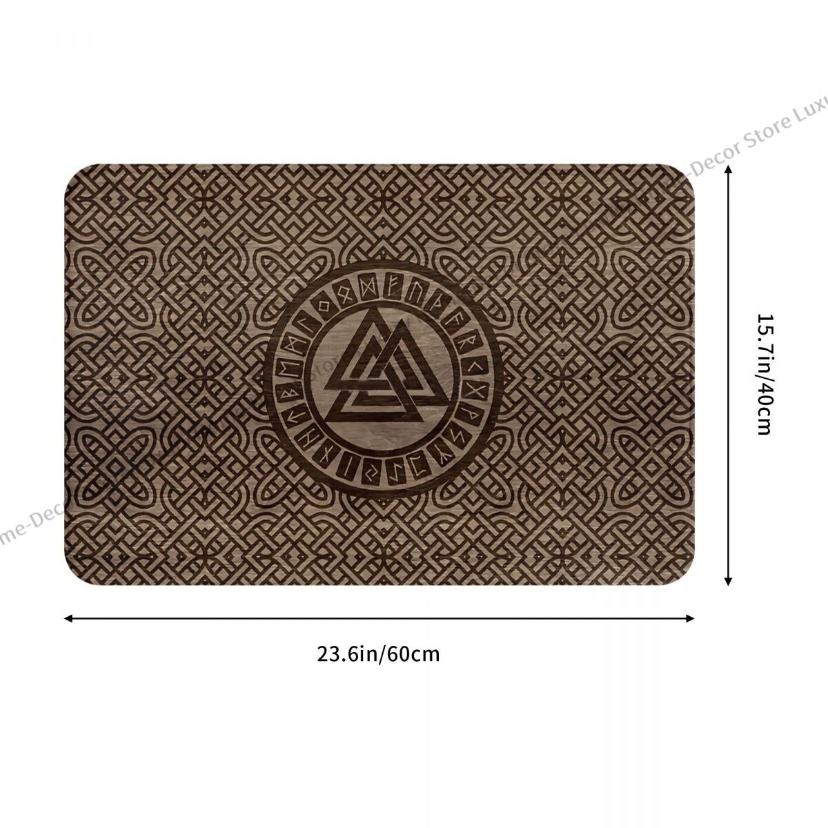 Odin 3D Print Anti-Slip Doormat/ Bath Mat Valknut Symbol And Runes