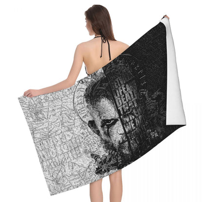 Valknut Symbol And Wolves Microfiber -Fenrir Towels