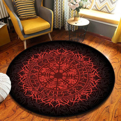 Viking Norse Mythology Print Round Carpet