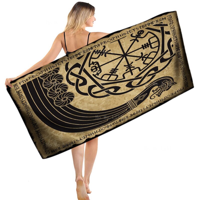 Norse Runes Mythology Quick Drying Towel