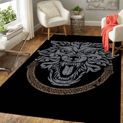 Vegvisir Shield Soft Carpet, Skull Area Rug, 3D Print -Home Decor