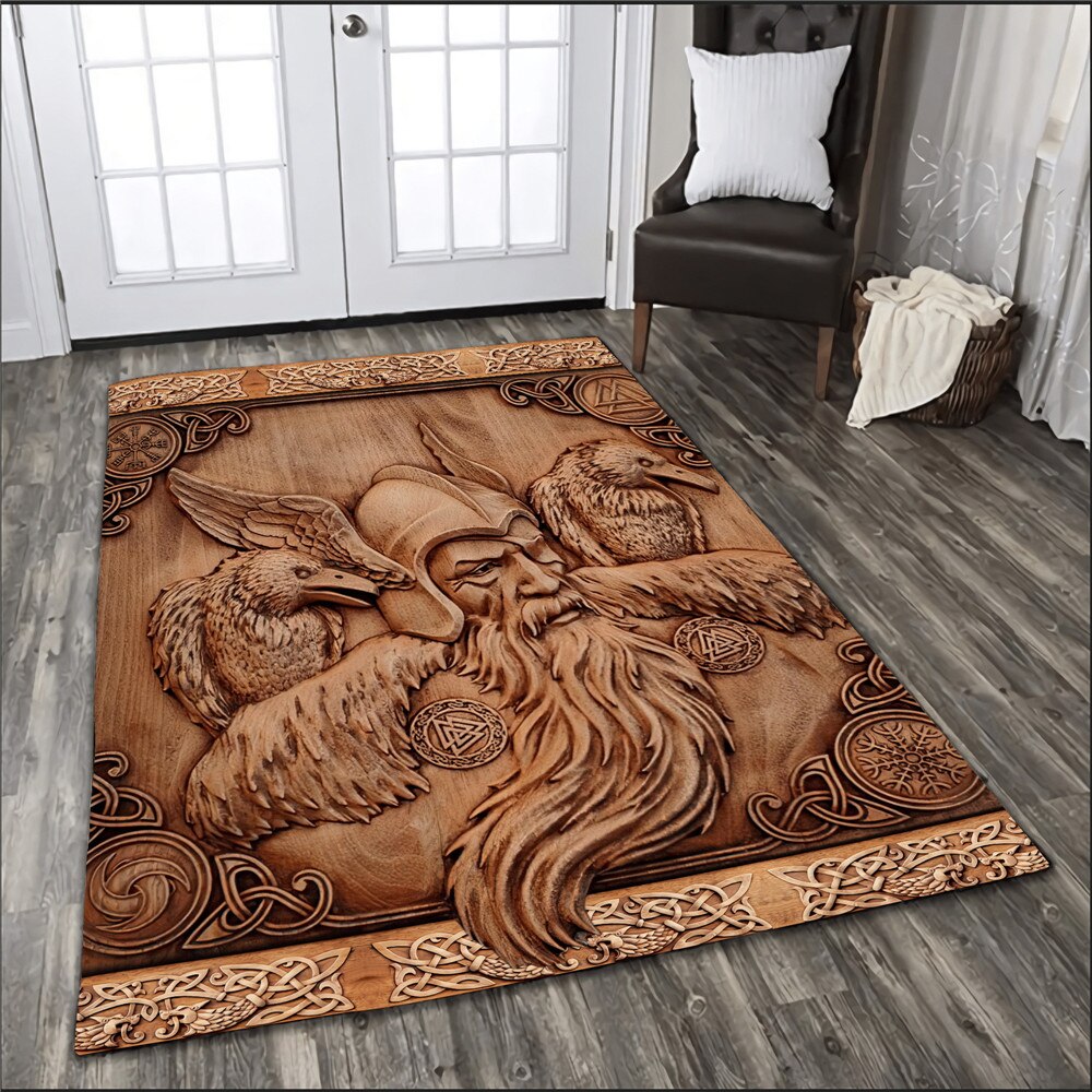 Viking Bird Patterns 3D Printed Rug Carpets