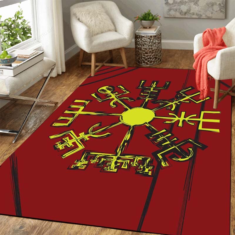 Viking Area Rugs- Vegvisir /Thors Hammer/Ragnarok- Home Decor