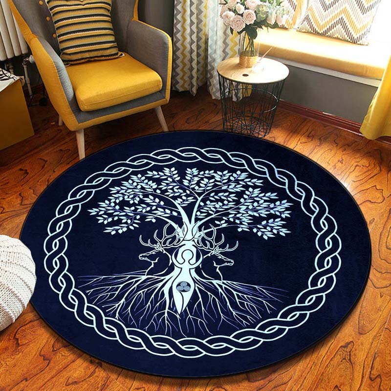 Viking Norse Mythology Print Round Carpet