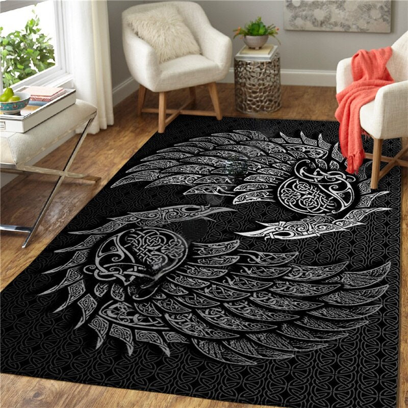 3D Celtic/Norse Area Rugs for Living Room / Bedroom Non-slip Home Decor