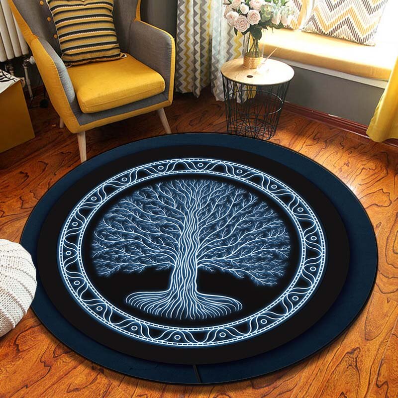 Viking Norse Mythology Print Round Carpet