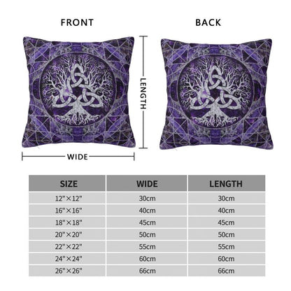 Tree Of Life With Triquetra Pillow Case 50x50cm Yggdrasil Luxury Cushion Cover