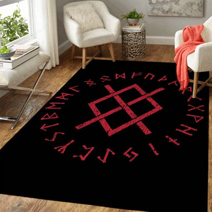 Vegvisir Shield Soft Carpet, Skull Area Rug, 3D Print -Home Decor