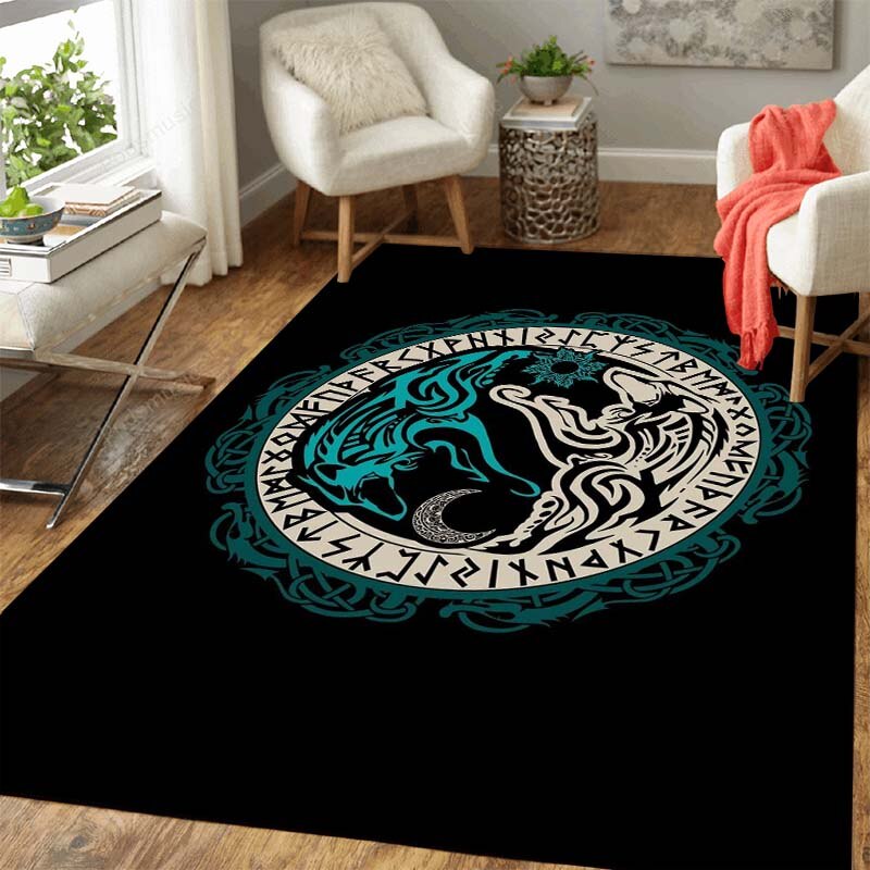 Viking Area Rugs- Vegvisir /Thors Hammer/Ragnarok- Home Decor