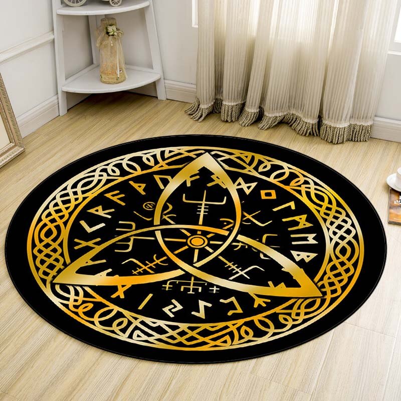 Viking Norse Mythology Print Round Carpet