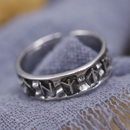 Alloy Rustic Rune Ring