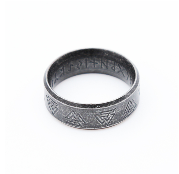 Men's Viking Odin Rune Simple Titanium Steel Ring