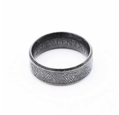 Men's Viking Odin Rune Simple Titanium Steel Ring