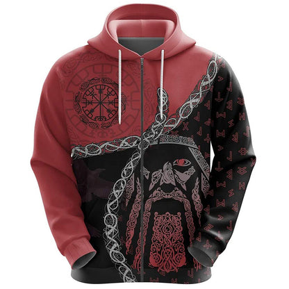 3D Warrior Series Printed Zip Hoodie Sweatshirts