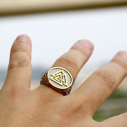 New Odin Triangle Titanium Rings/ Black/ Gold/ Stainless