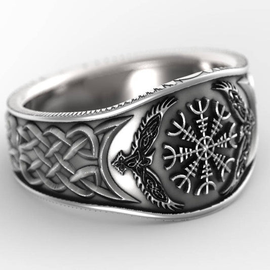 Viking Totem Ring Vintage Men's Titanium Steel Ring