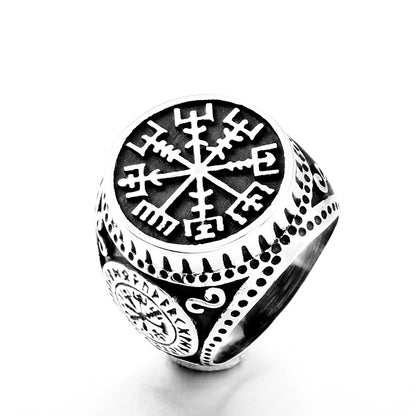 Nordic Compass Stainless Steel Ring