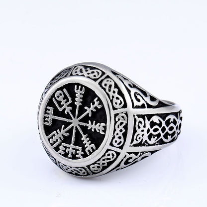 Nordic Compass Stainless Steel Ring