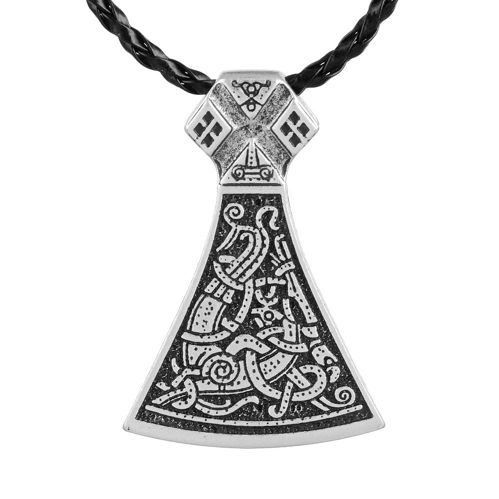 Nordic Viking Symbol Axe Pendant Necklace Men